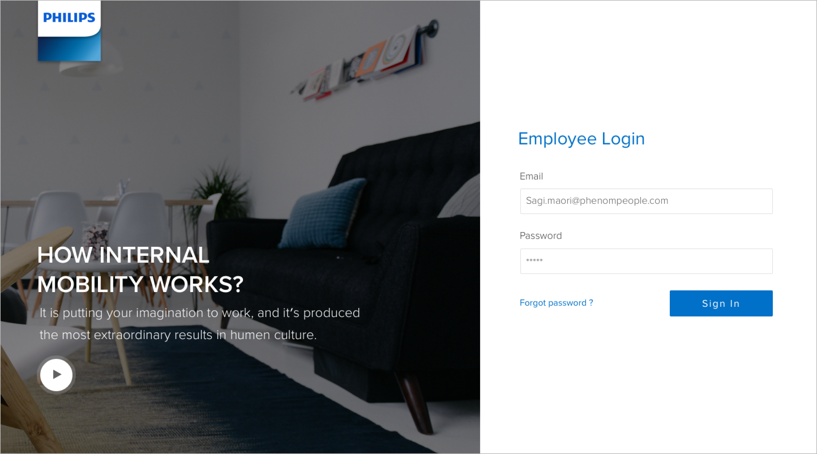 Internal Mobility onboarding screen 1